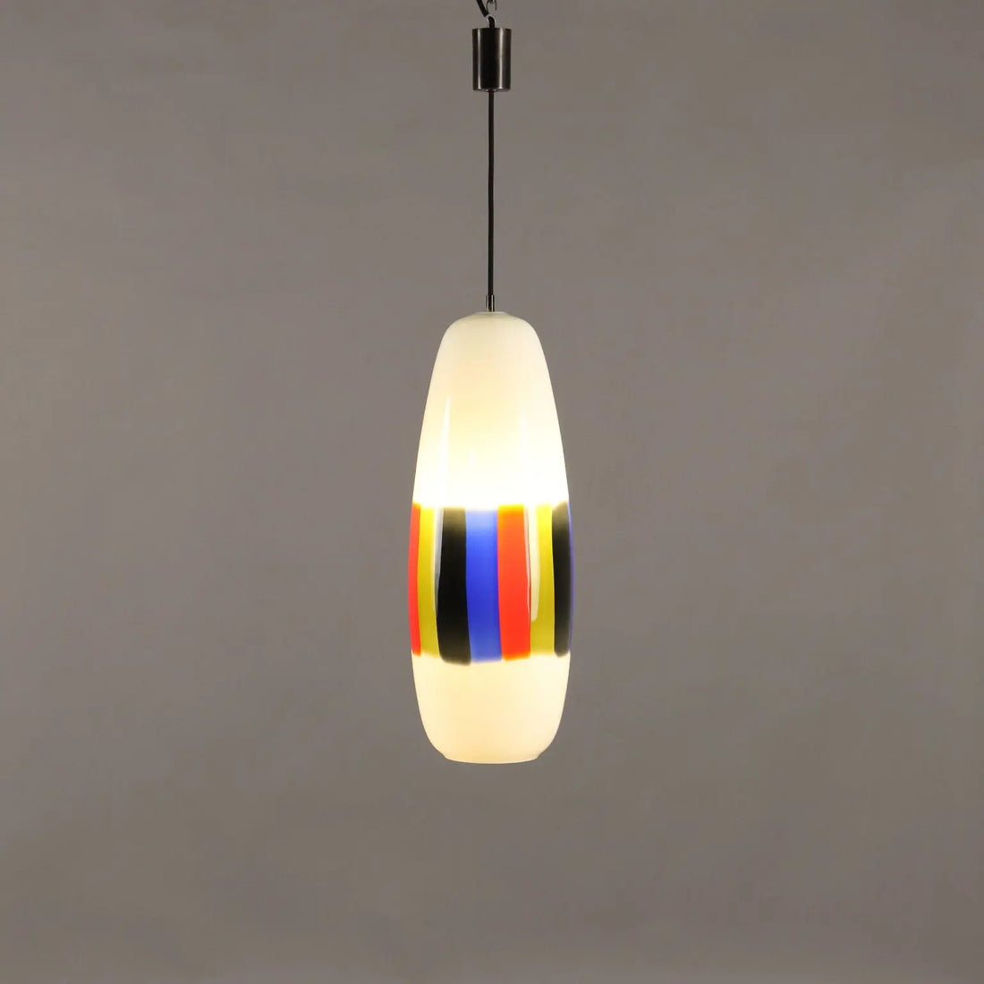 Vintage 1960s Ceiling Lamp Attr. to Massimo Vignelli Glass | Modernism | Lighting