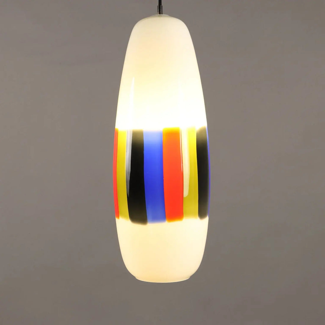 Vintage 1960s Ceiling Lamp Attr. to Massimo Vignelli Glass | Modernism | Lighting