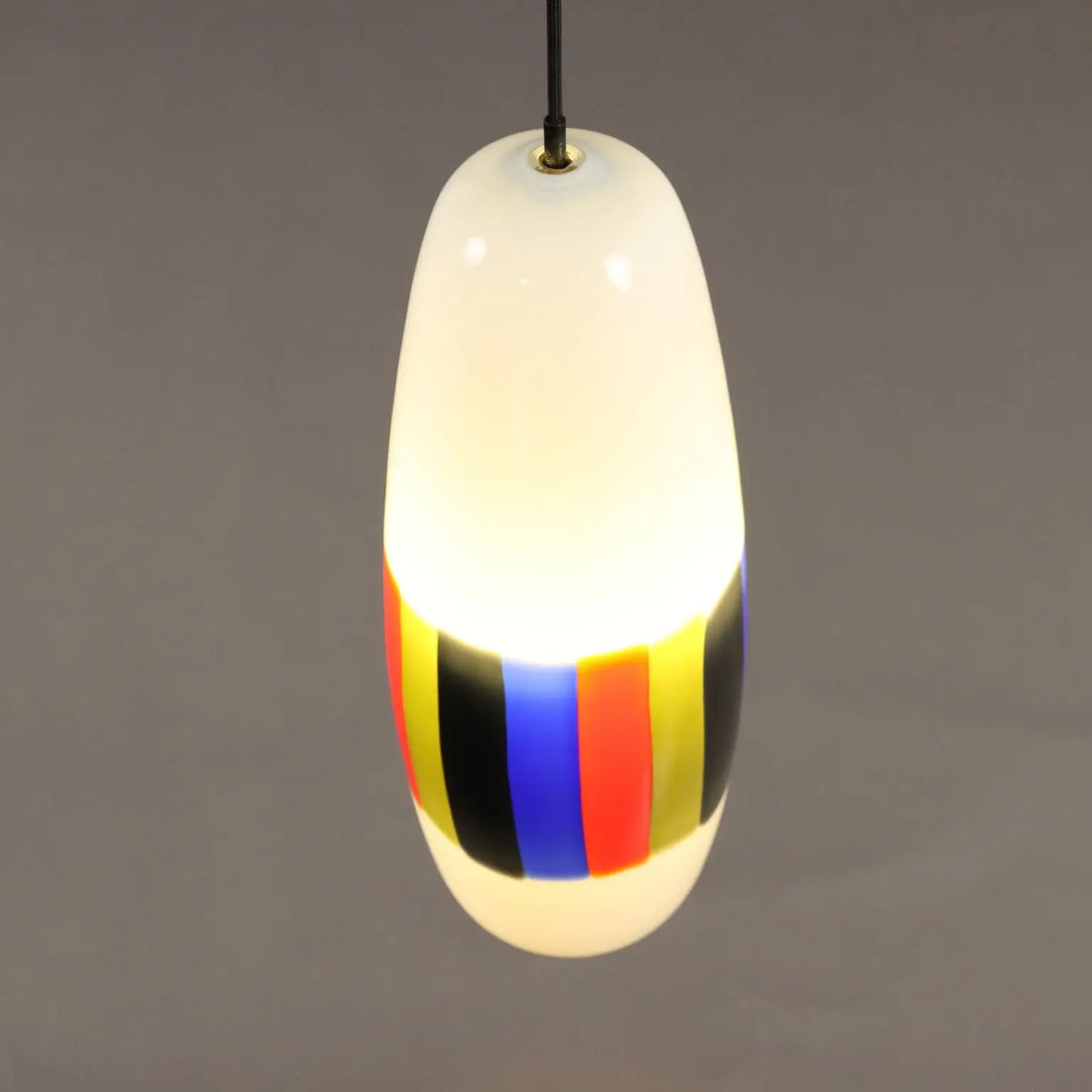 Vintage 1960s Ceiling Lamp Attr. to Massimo Vignelli Glass | Modernism | Lighting