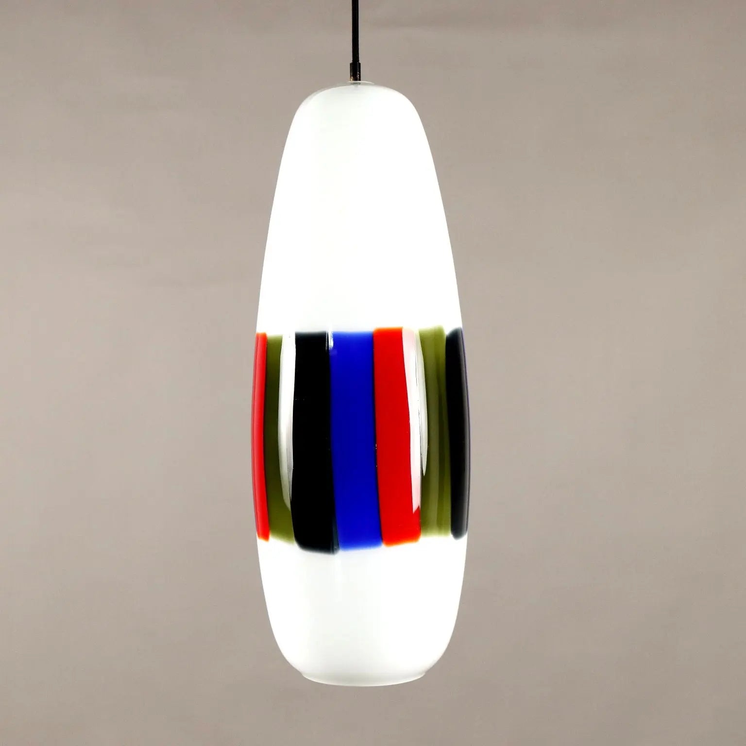 Vintage 1960s Ceiling Lamp Attr. to Massimo Vignelli Glass | Modernism | Lighting