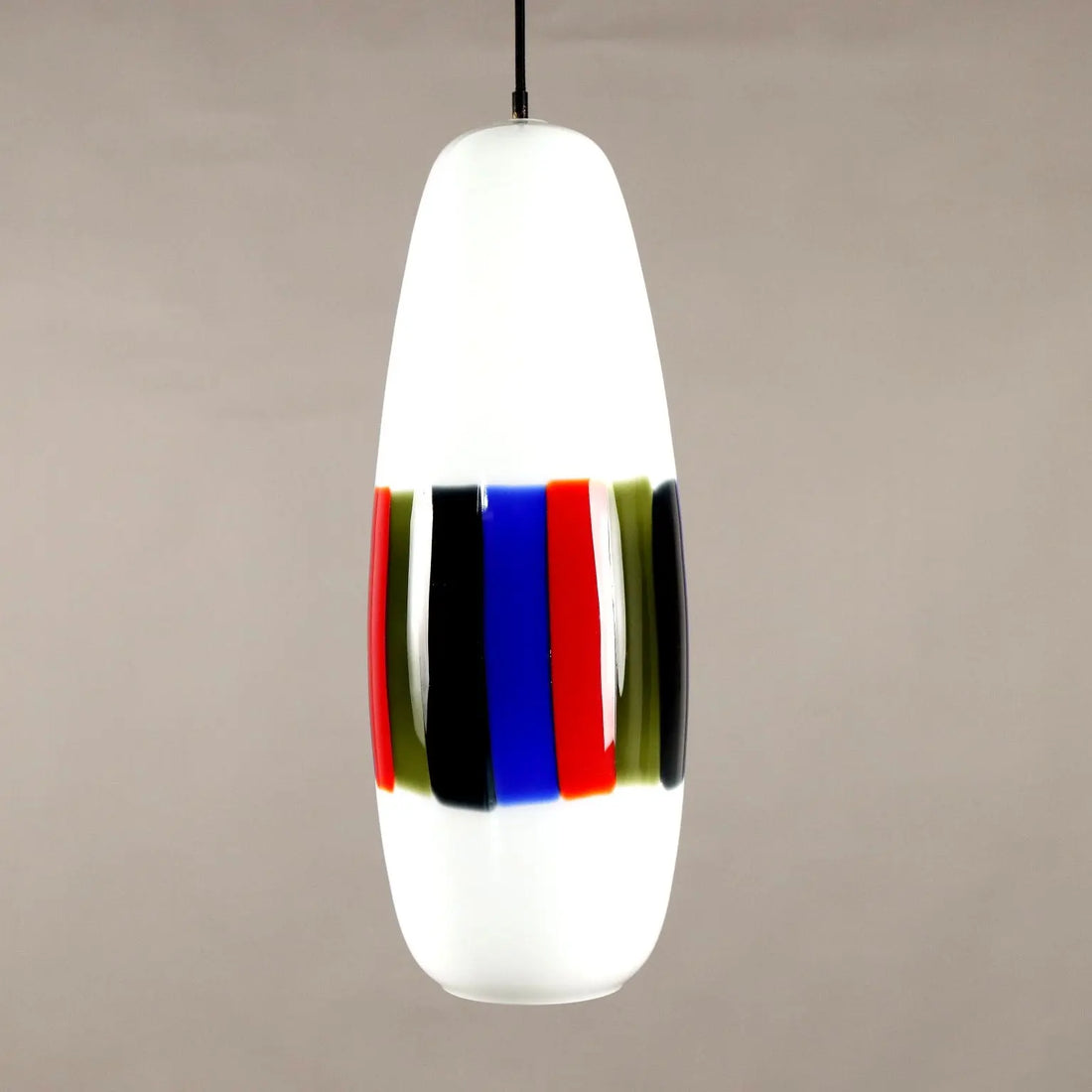 Vintage 1960s Ceiling Lamp Attr. to Massimo Vignelli Glass | Modernism | Lighting