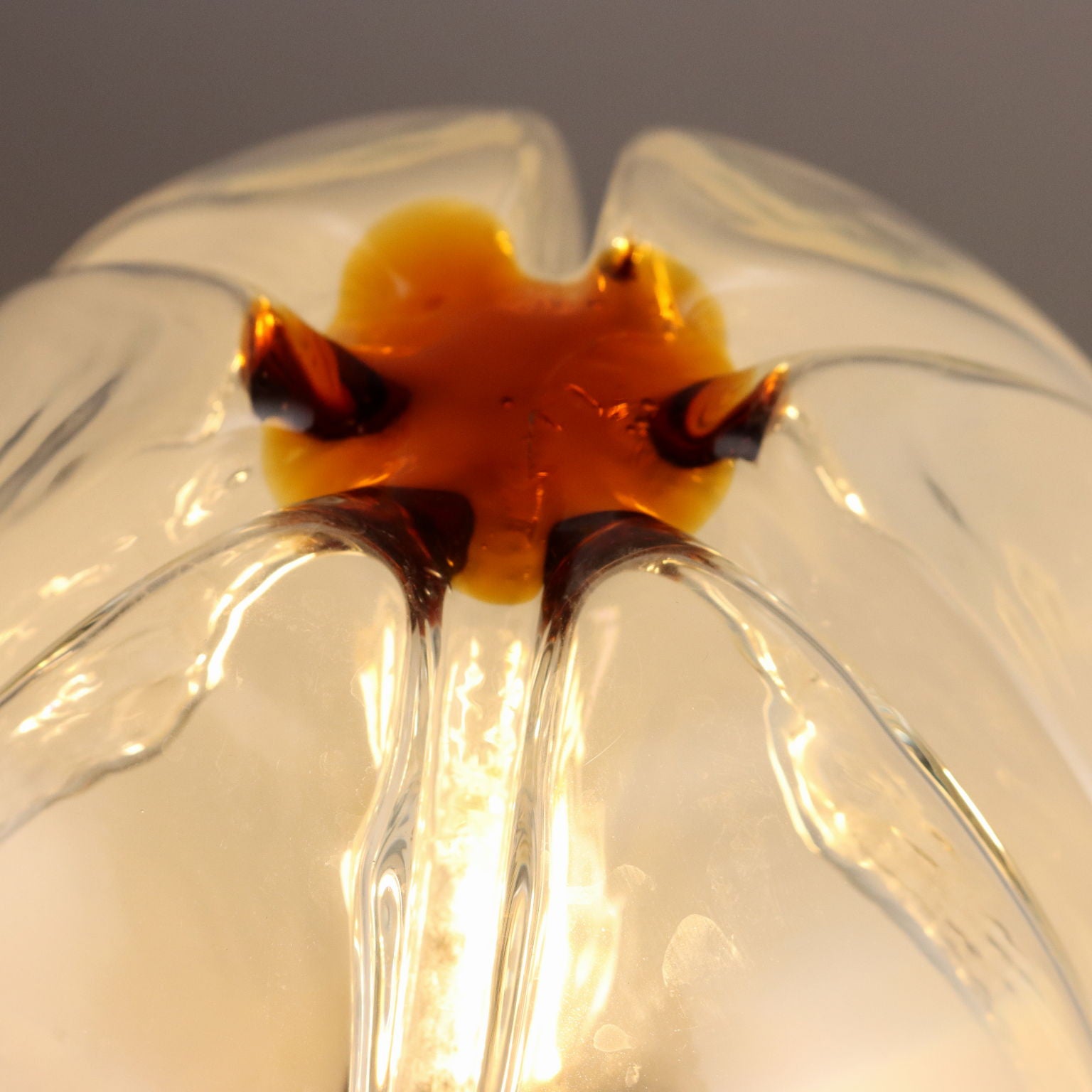 Vintage 1970s Table Lamps Chromed Metal Blown Glass | Modernism  Lighting