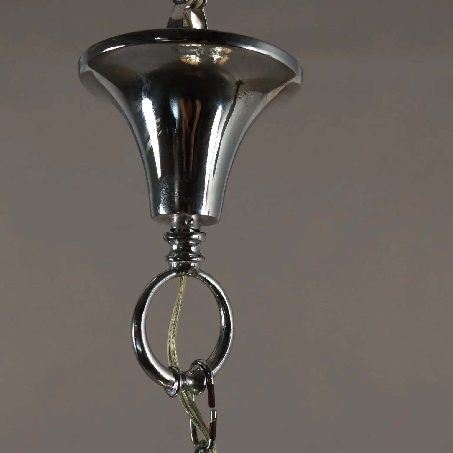 Vintage 1960s Suspension Lamp Glass Metal Italy | Modernism | Lighting