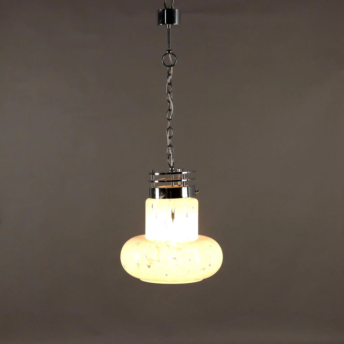 Vintage 1970s Ceiling Lamp Glass Metal Italy | Modernism | Lighting