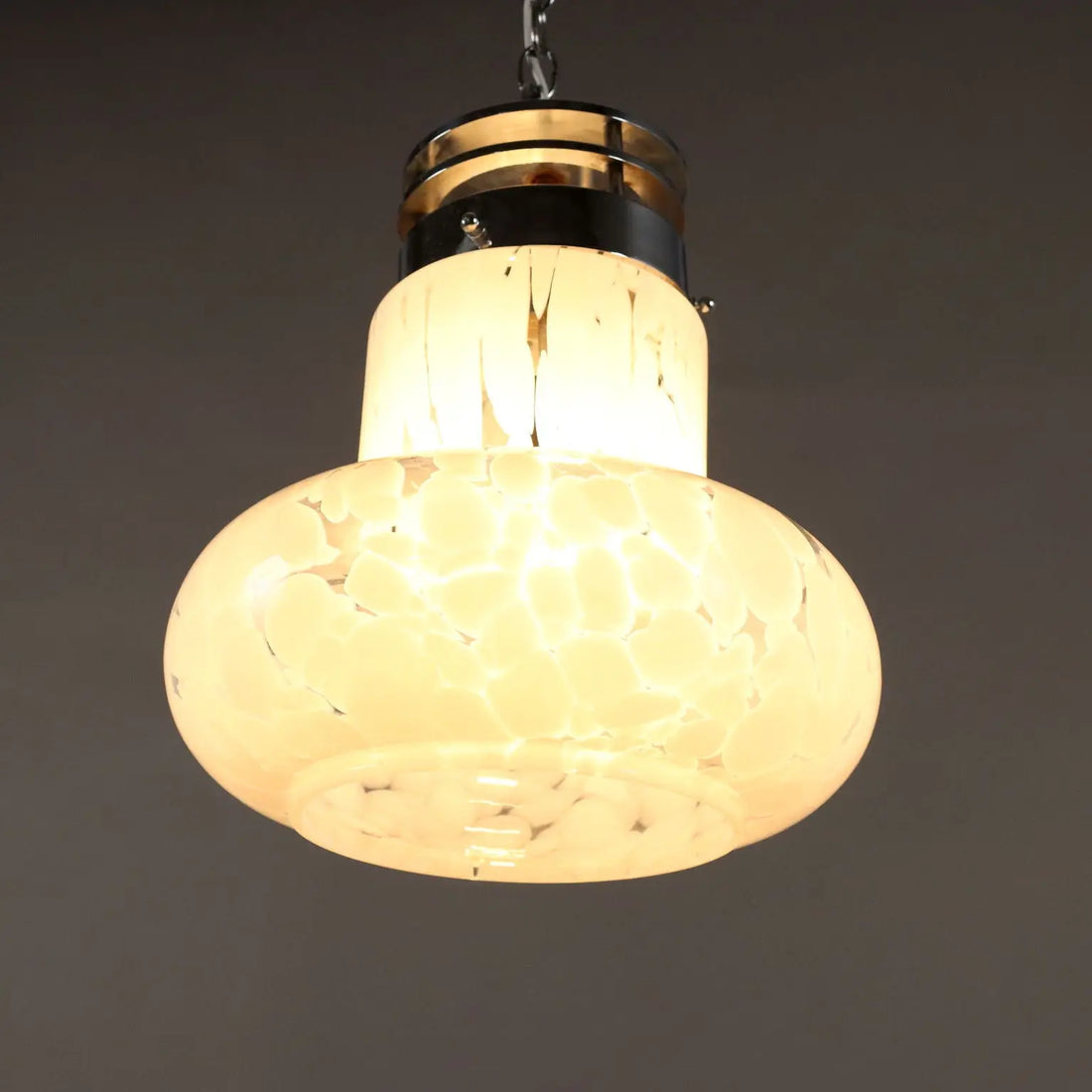 Vintage 1970s Ceiling Lamp Glass Metal Italy | Modernism | Lighting