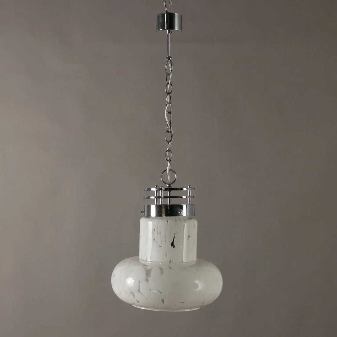 Vintage 1970s Ceiling Lamp Glass Metal Italy | Modernism | Lighting