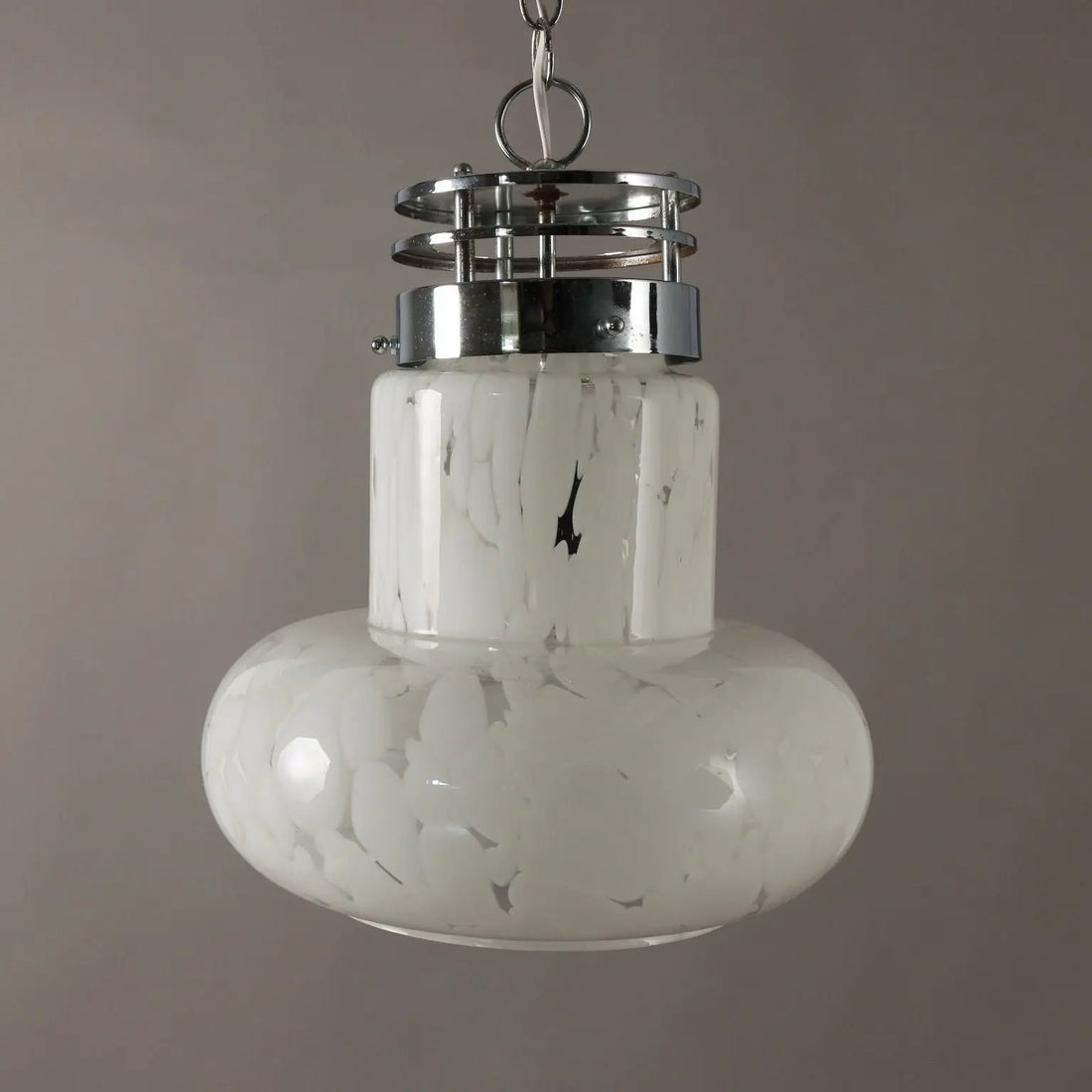 Vintage 1970s Ceiling Lamp Glass Metal Italy | Modernism | Lighting