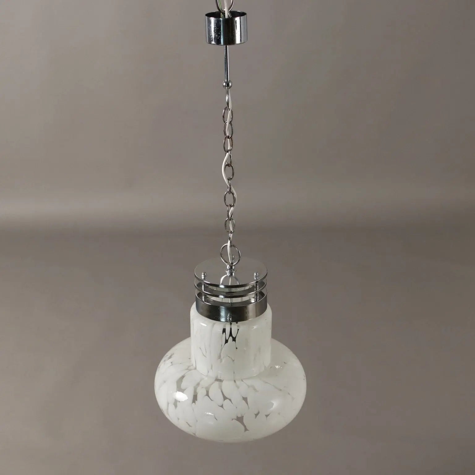 Vintage 1970s Ceiling Lamp Glass Metal Italy | Modernism | Lighting