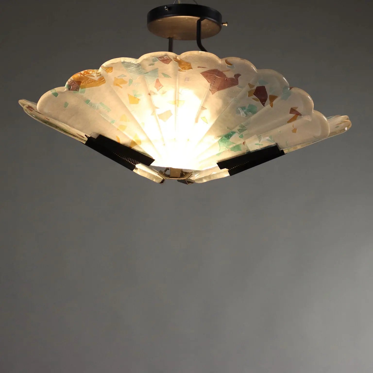 Vintage Ceiling Lamp Metal Glass Italy 1990s | Modernism | Lighting