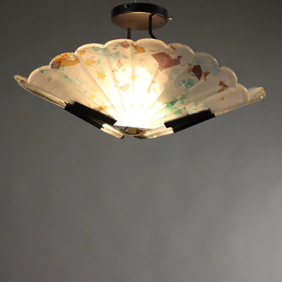 Vintage Ceiling Lamp Metal Glass Italy 1990s | Modernism | Lighting
