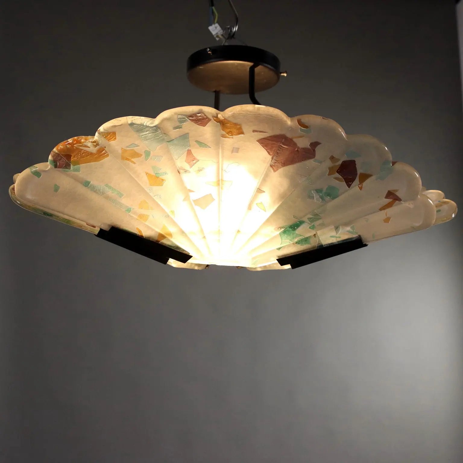 Vintage Ceiling Lamp Metal Glass Italy 1990s | Modernism | Lighting