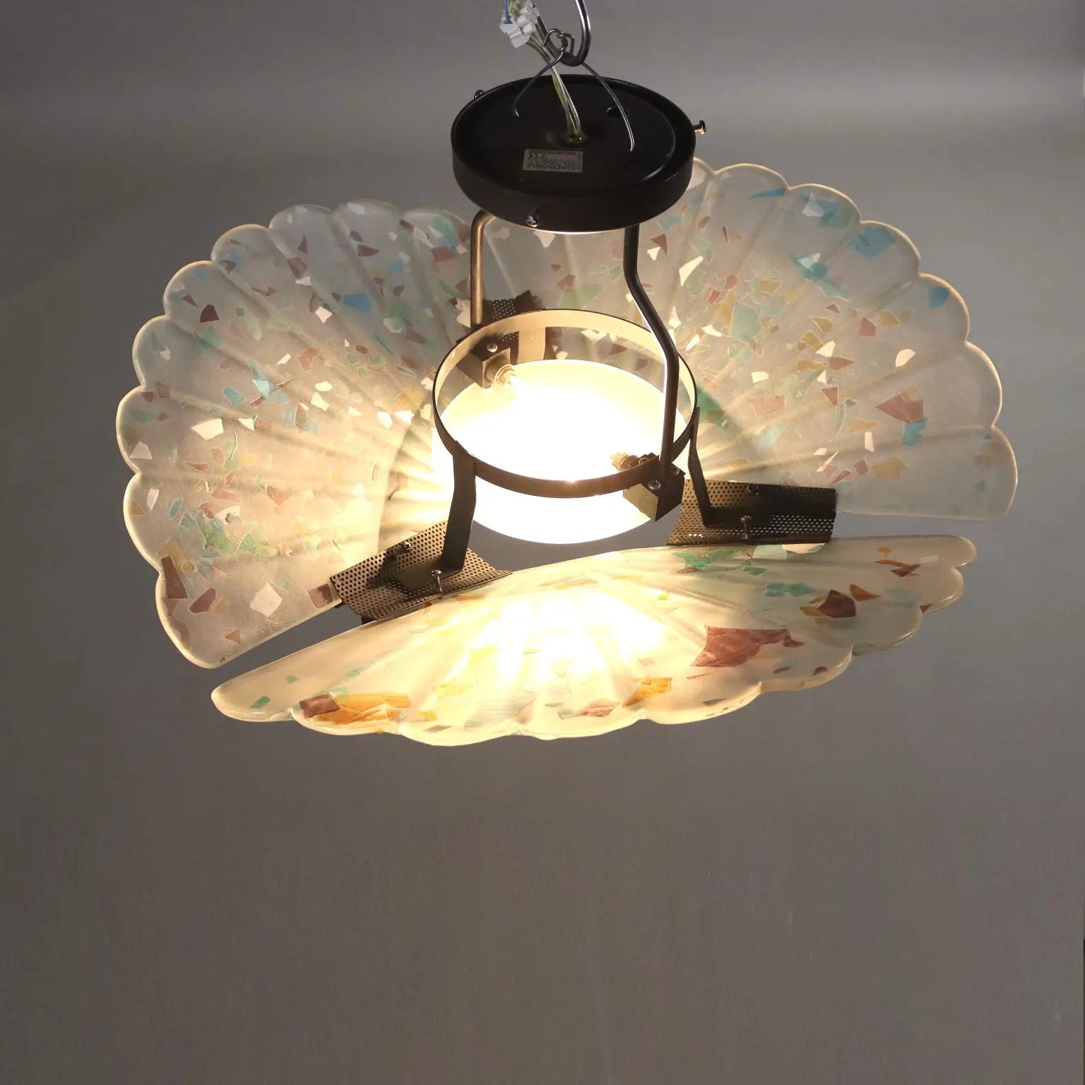 Vintage Ceiling Lamp Metal Glass Italy 1990s | Modernism | Lighting