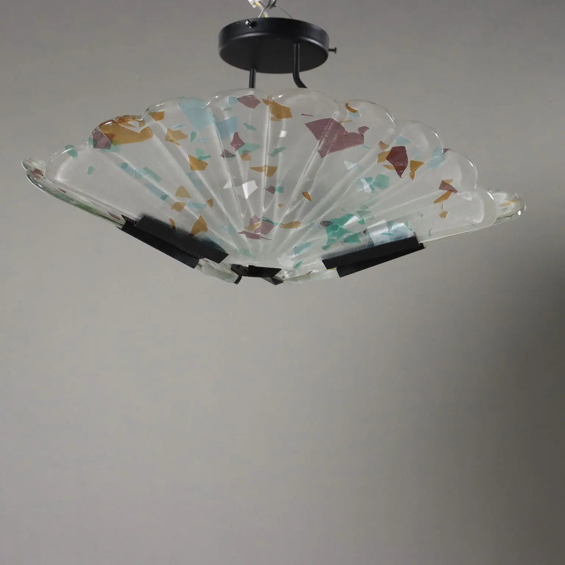 Vintage Ceiling Lamp Metal Glass Italy 1990s | Modernism | Lighting