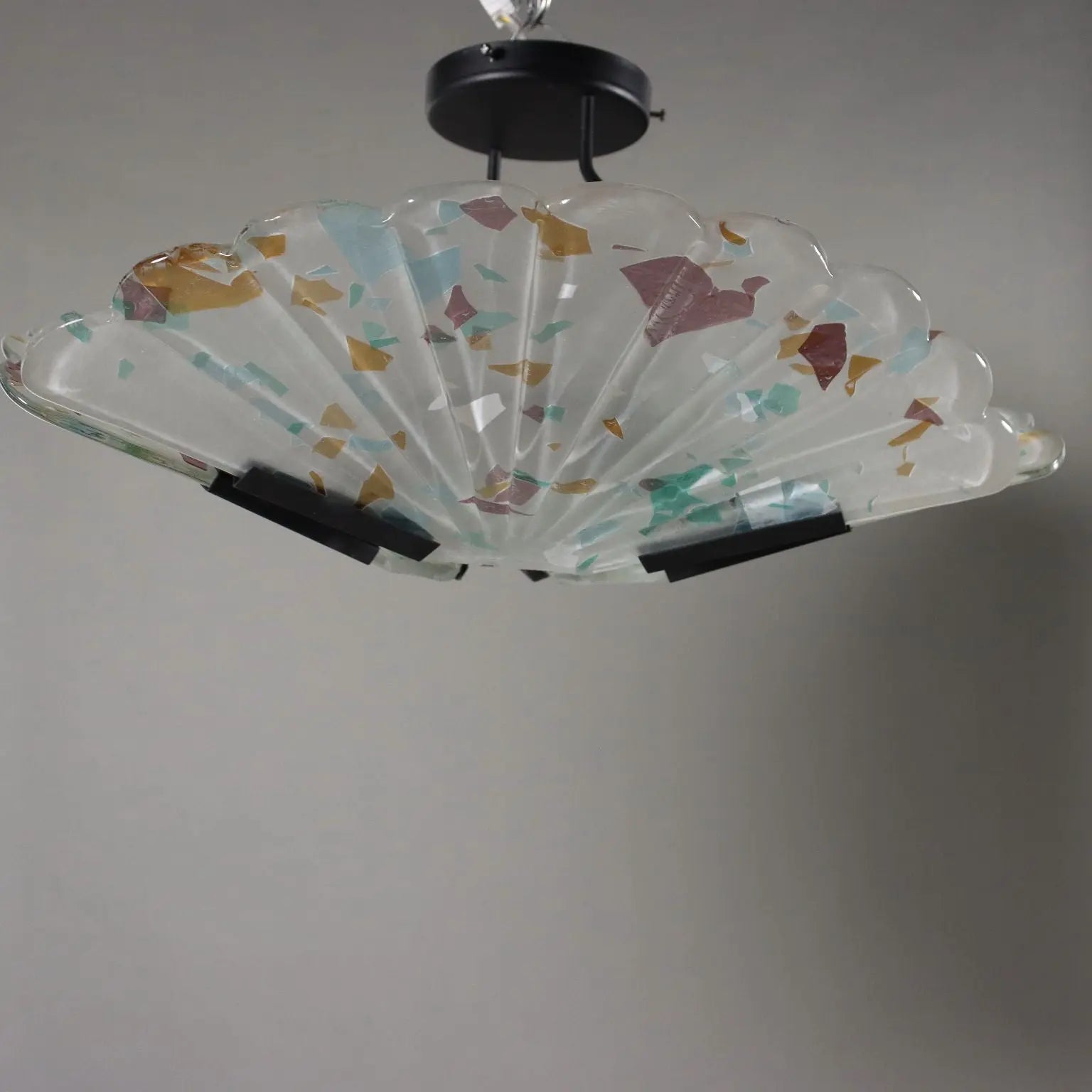 Vintage Ceiling Lamp Metal Glass Italy 1990s | Modernism | Lighting