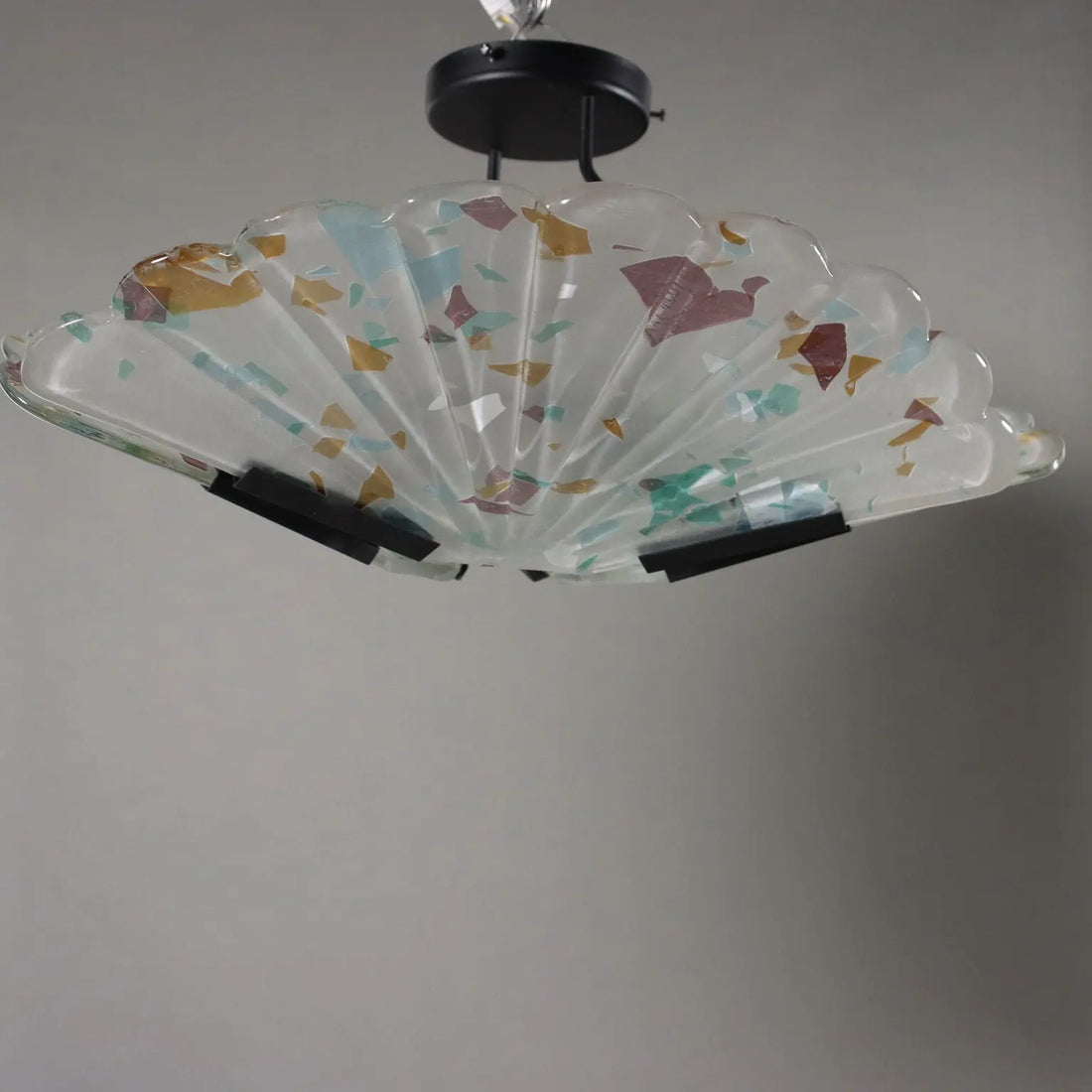 Vintage Ceiling Lamp Metal Glass Italy 1990s | Modernism | Lighting