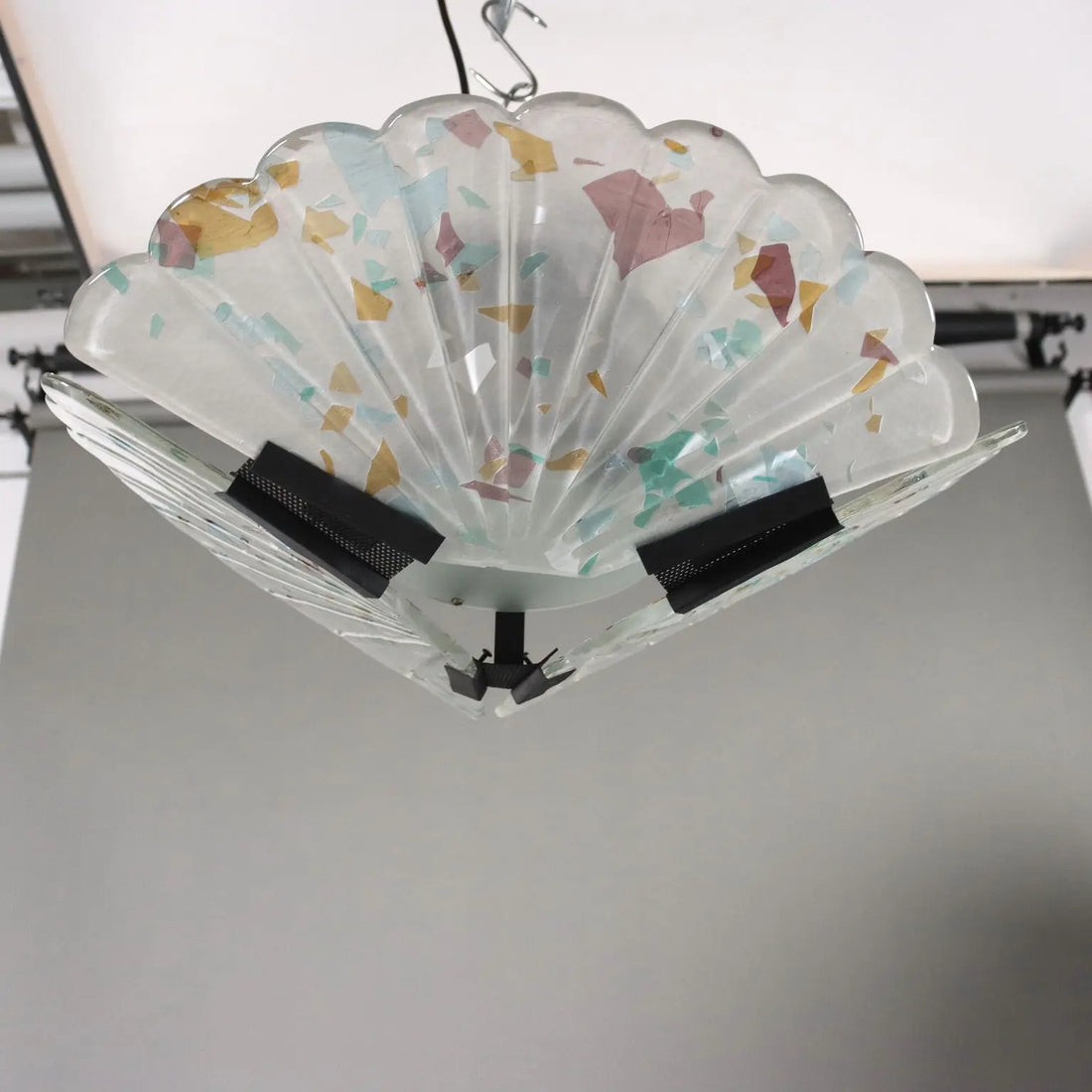 Vintage Ceiling Lamp Metal Glass Italy 1990s | Modernism | Lighting