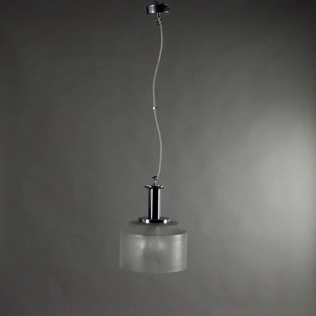 Vintage Ceiling Lamp Chromed Metal Glass Italy 1970s | Modernism | Lighting