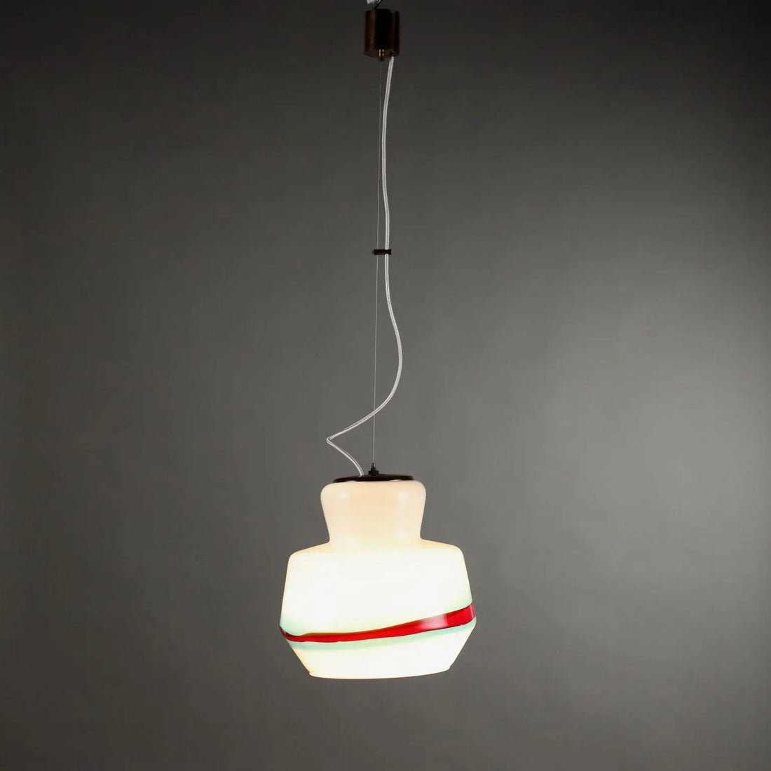 Vintage Ceiling Lamp Milk Glass Brass Italy 1960s | Modernism | Lighting