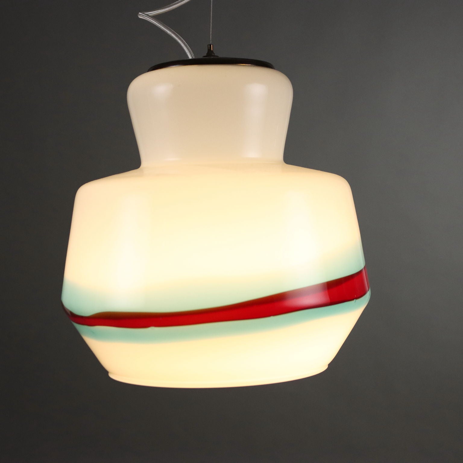 Vintage Ceiling Lamp Milk Glass Brass Italy 1960s | Modernism  Lighting