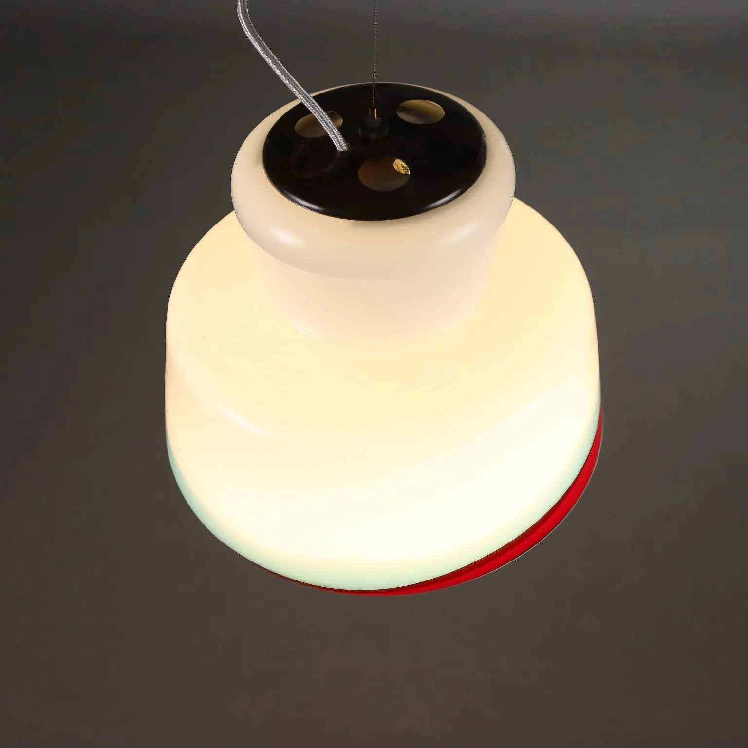 Vintage Ceiling Lamp Milk Glass Brass Italy 1960s | Modernism | Lighting