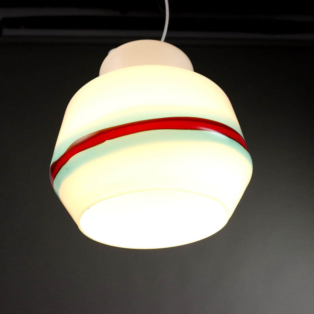 Vintage Ceiling Lamp Milk Glass Brass Italy 1960s | Modernism  Lighting