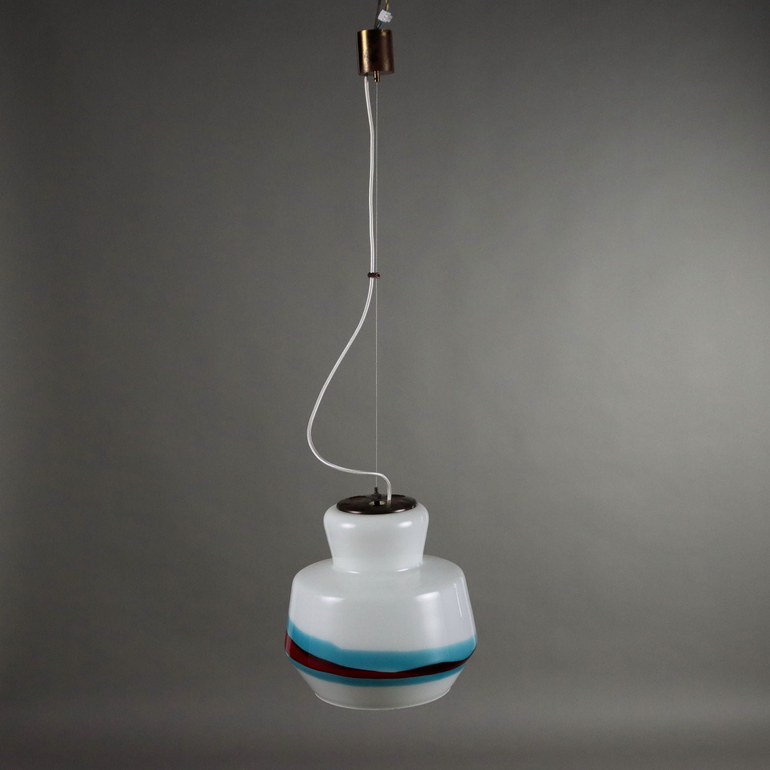 Vintage Ceiling Lamp Milk Glass Brass Italy 1960s | Modernism  Lighting