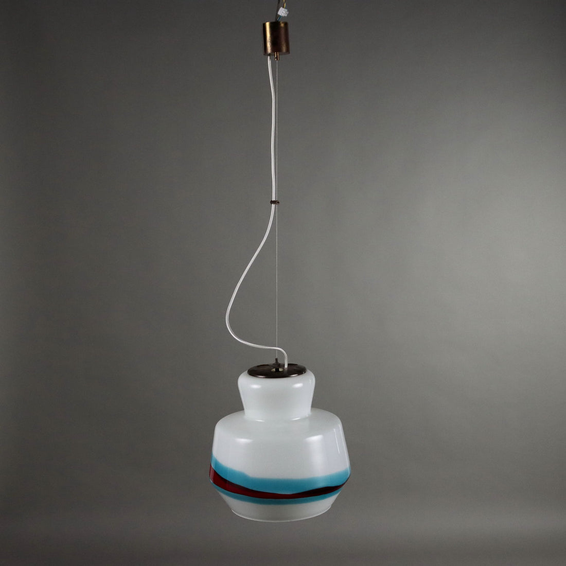 Vintage Ceiling Lamp Milk Glass Brass Italy 1960s | Modernism  Lighting