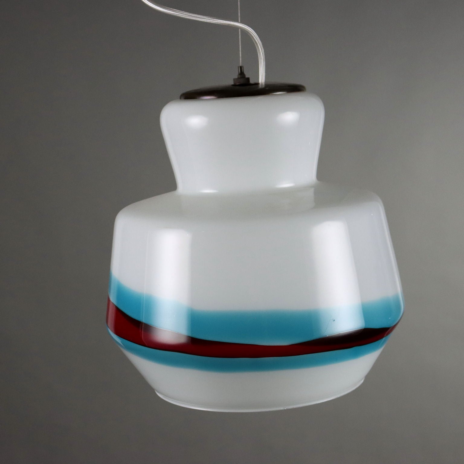 Vintage Ceiling Lamp Milk Glass Brass Italy 1960s | Modernism  Lighting
