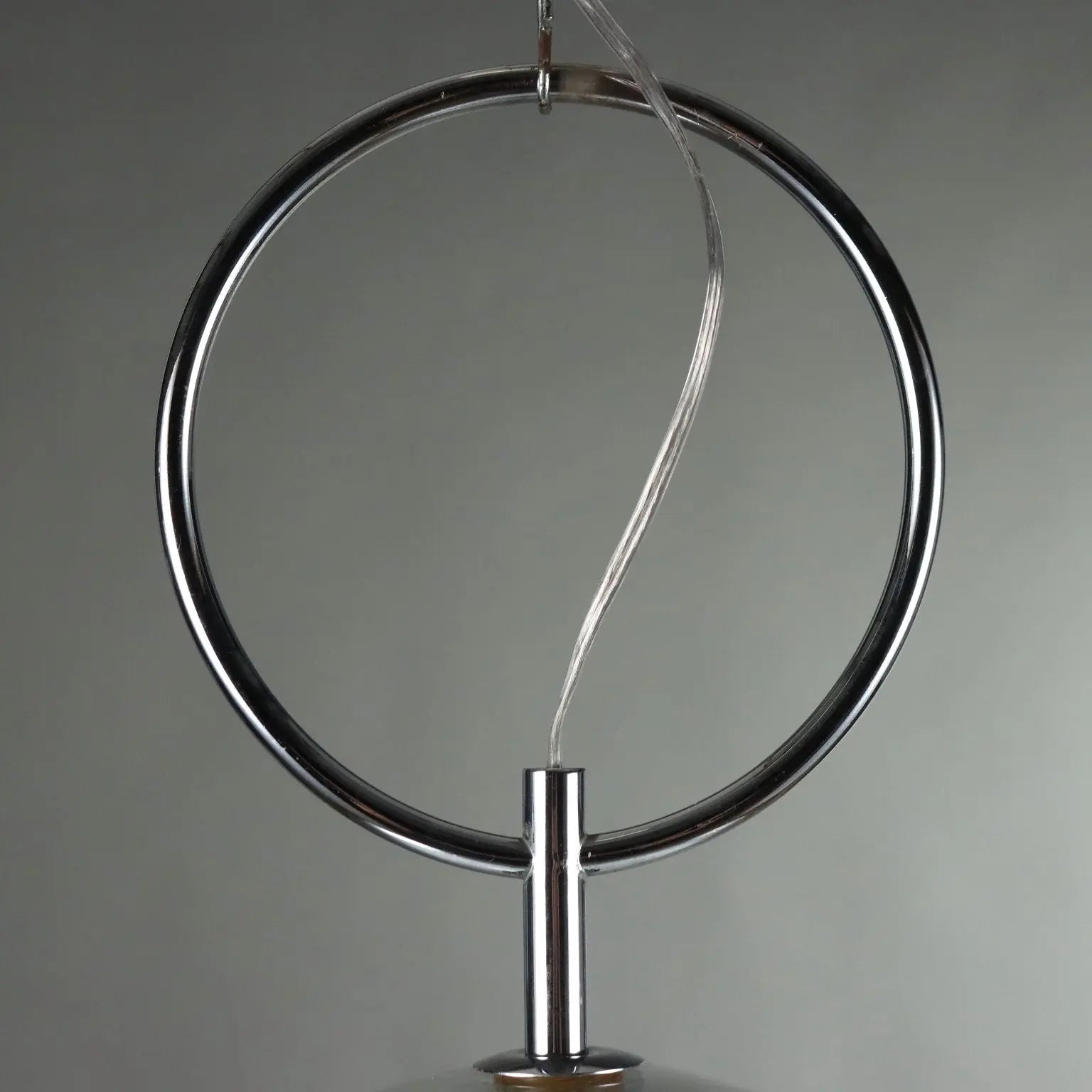 Vintage Ceiling Lamp Chromed Metal Glass Italy 1970s | Modernism | Lighting