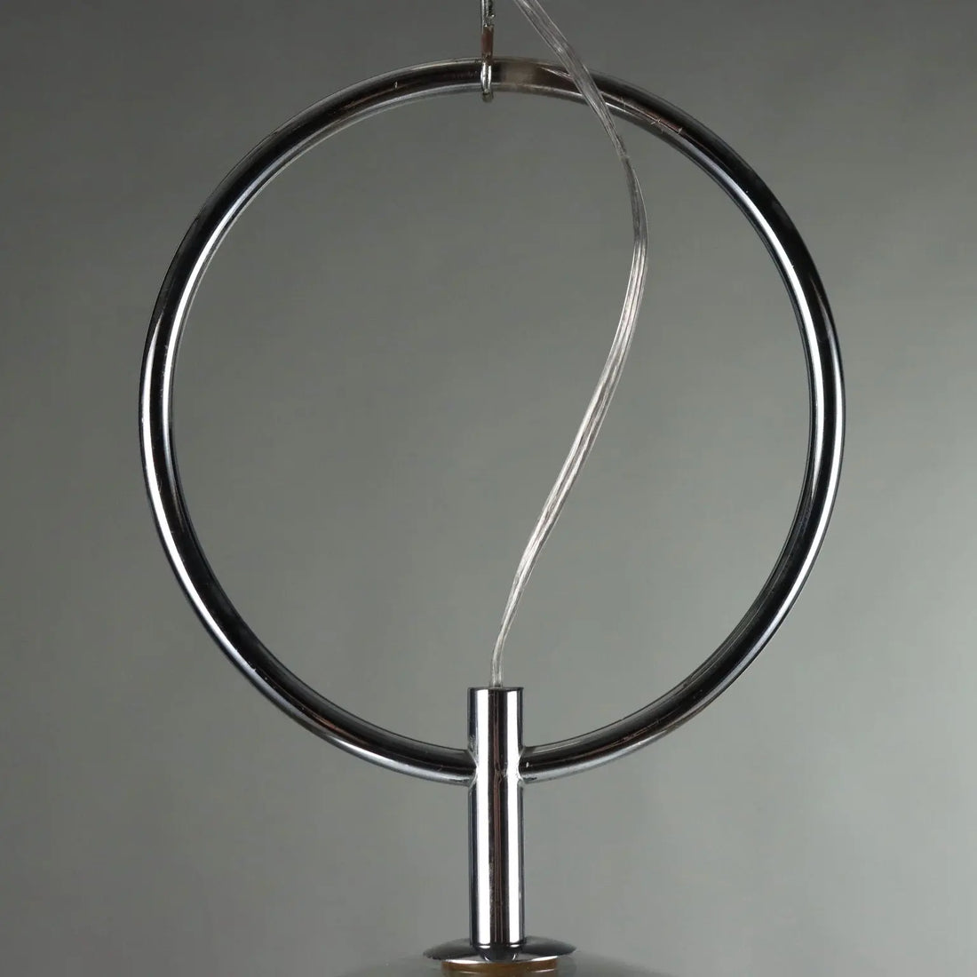Vintage Ceiling Lamp Chromed Metal Glass Italy 1970s | Modernism | Lighting