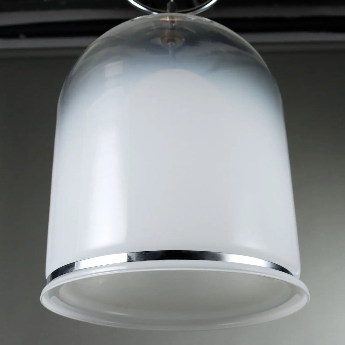Vintage Ceiling Lamp Chromed Metal Glass Italy 1970s | Modernism | Lighting