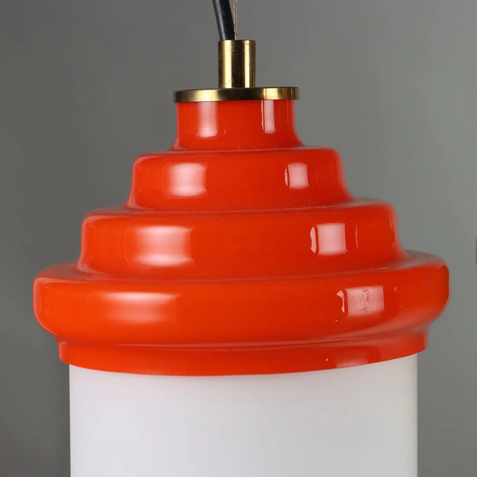 Vintage Ceiling Lamp Aluminium Glass Italy 1960s | Modernism | Lighting
