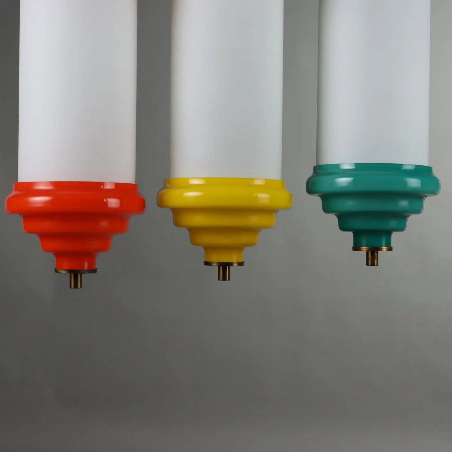 Vintage Ceiling Lamp Aluminium Glass Italy 1960s | Modernism | Lighting