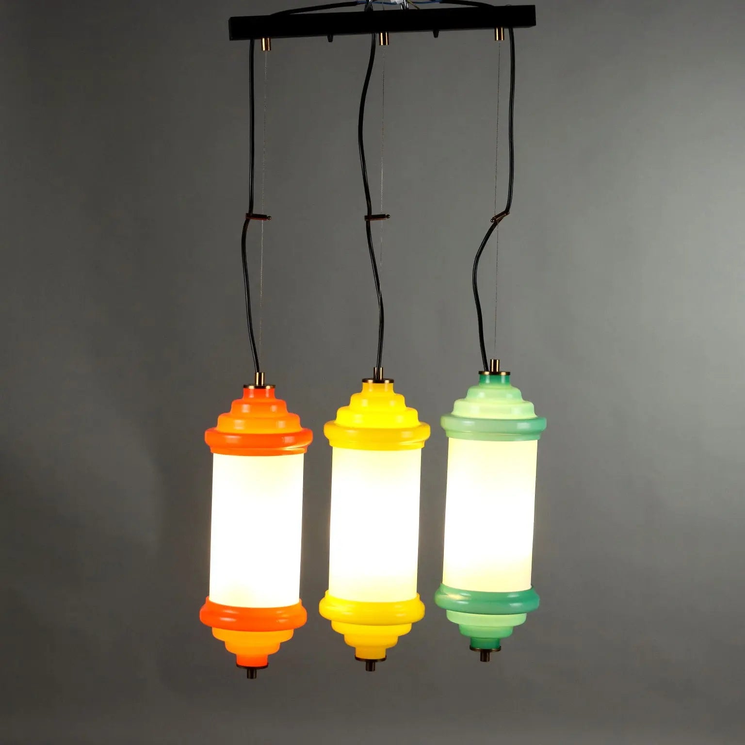 Vintage Ceiling Lamp Aluminium Glass Italy 1960s | Modernism | Lighting