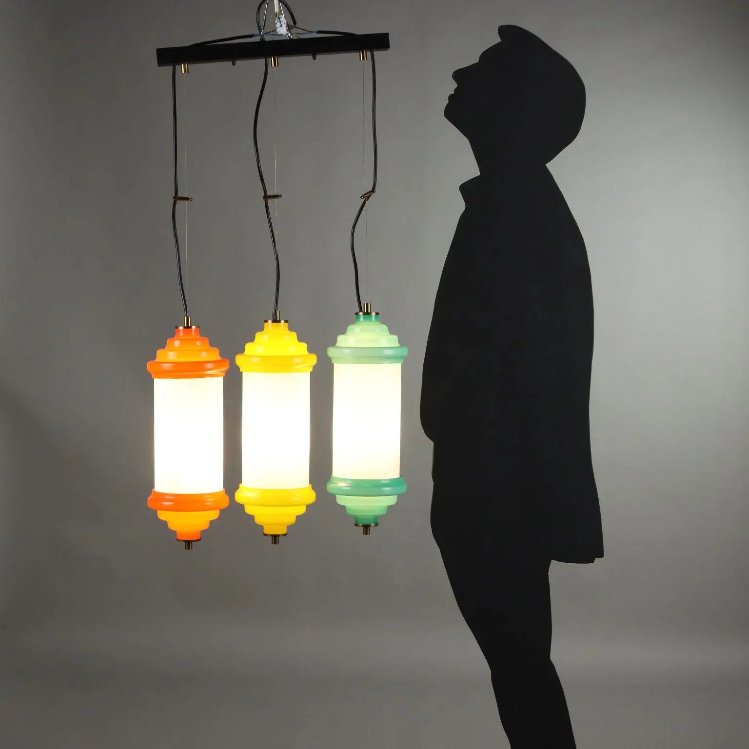 Vintage Ceiling Lamp Aluminium Glass Italy 1960s | Modernism | Lighting