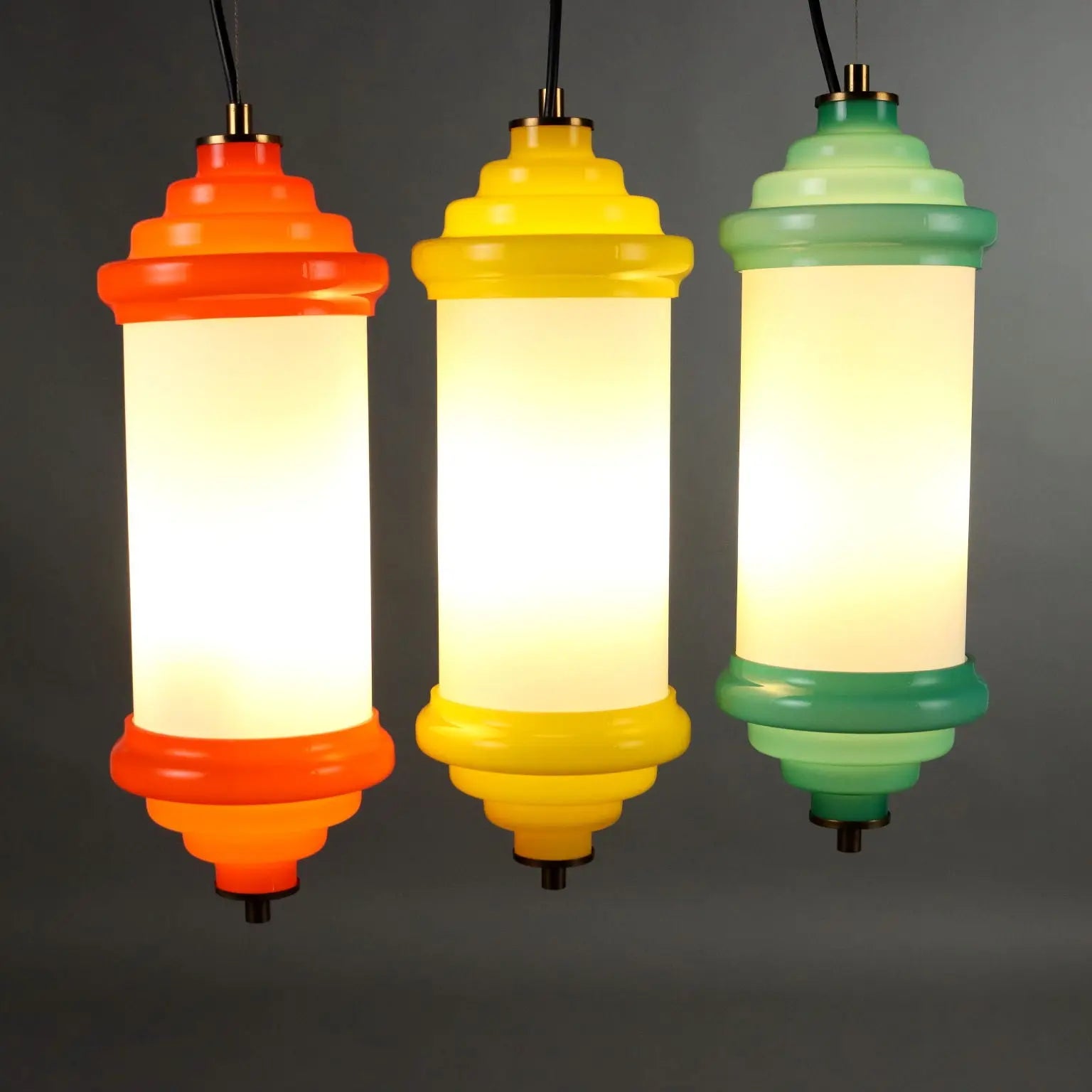 Vintage Ceiling Lamp Aluminium Glass Italy 1960s | Modernism | Lighting