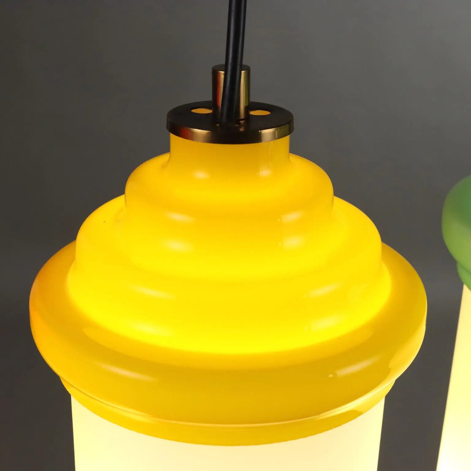 Vintage Ceiling Lamp Aluminium Glass Italy 1960s | Modernism | Lighting