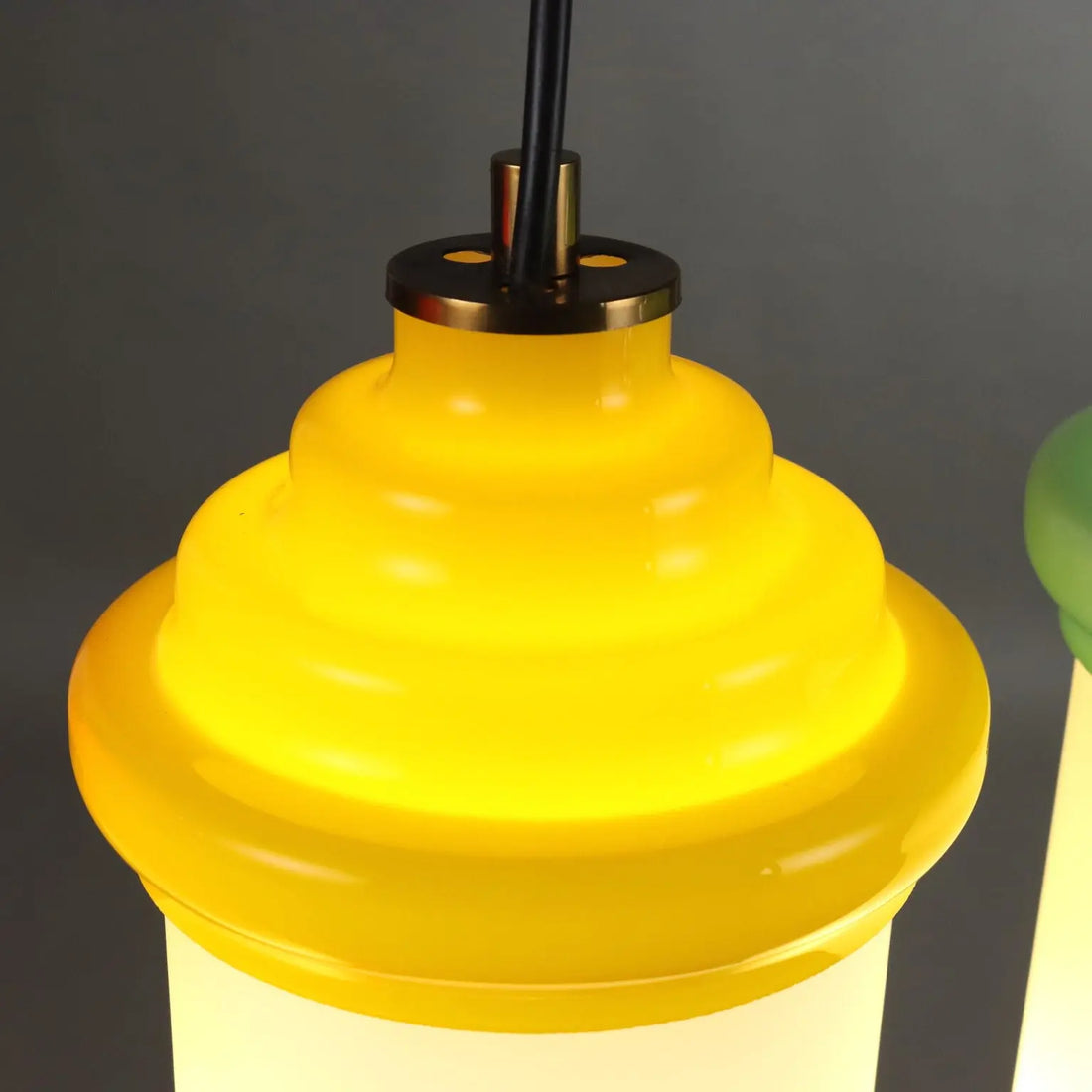 Vintage Ceiling Lamp Aluminium Glass Italy 1960s | Modernism | Lighting