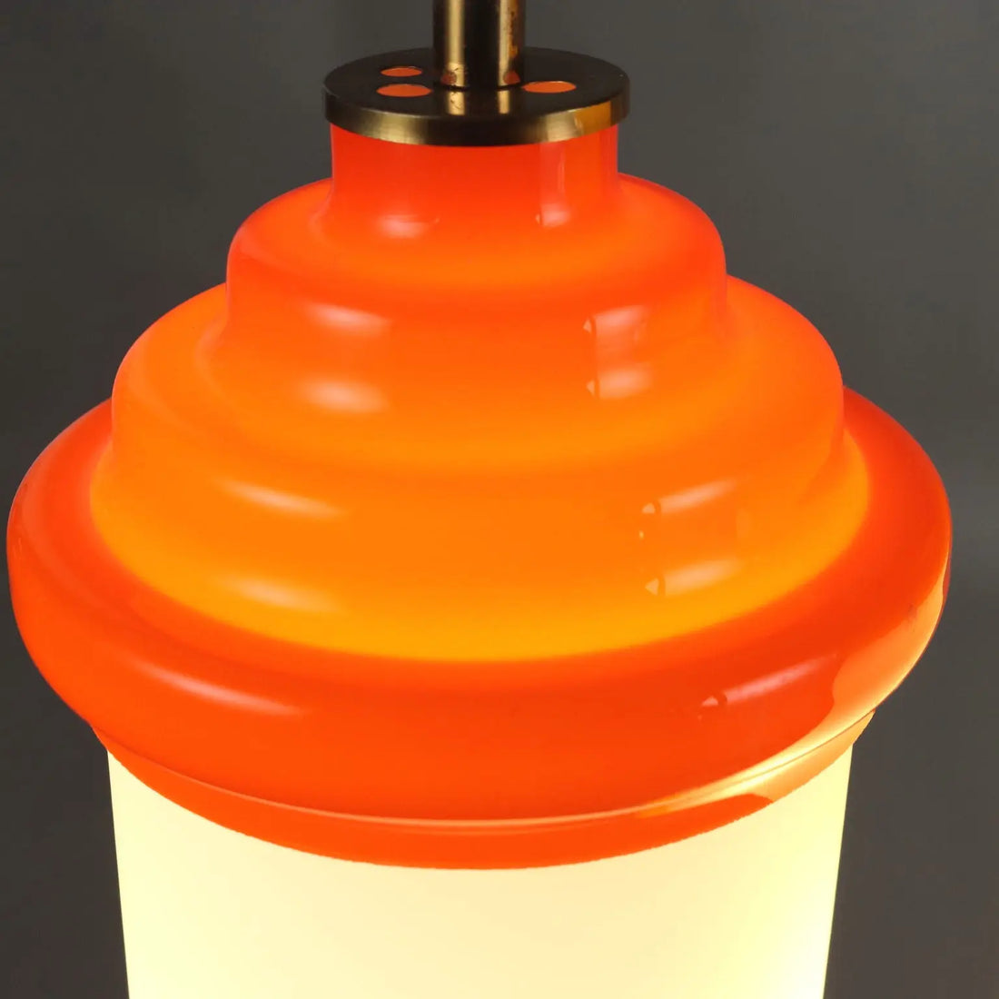 Vintage Ceiling Lamp Aluminium Glass Italy 1960s | Modernism | Lighting