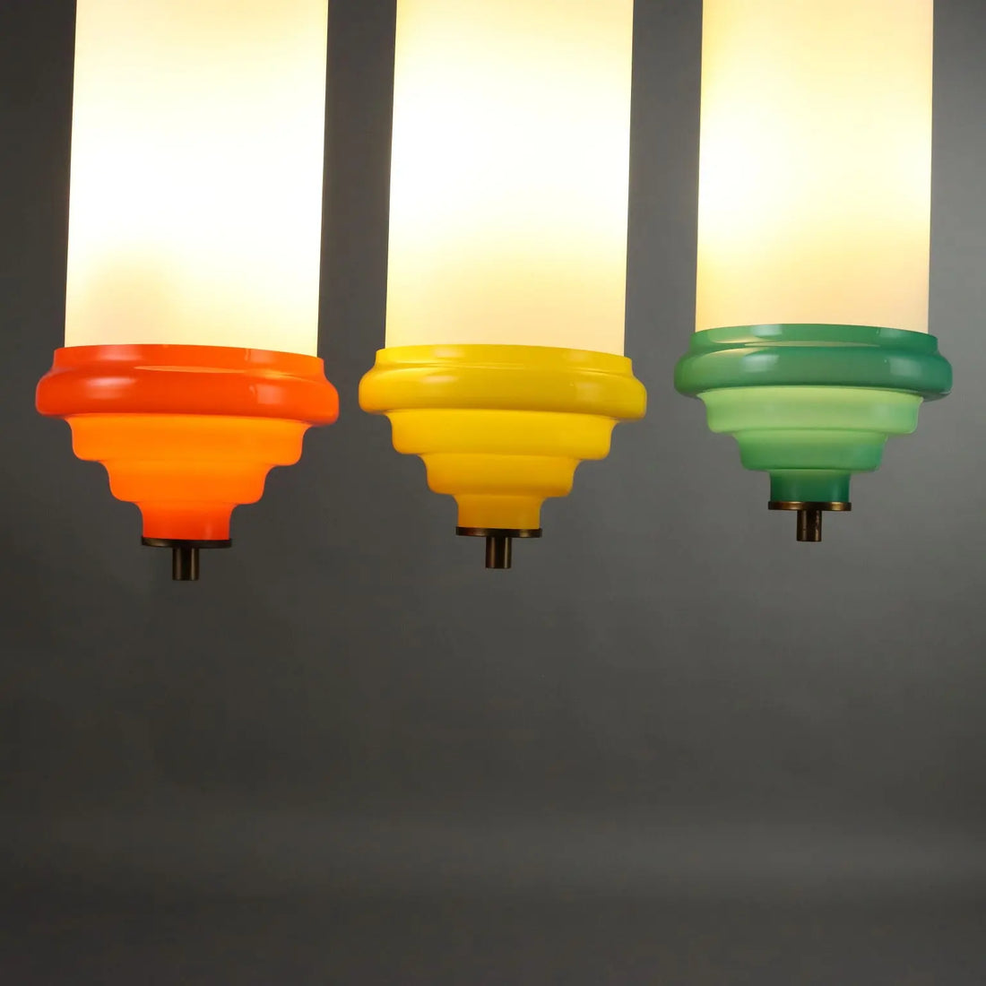 Vintage Ceiling Lamp Aluminium Glass Italy 1960s | Modernism | Lighting