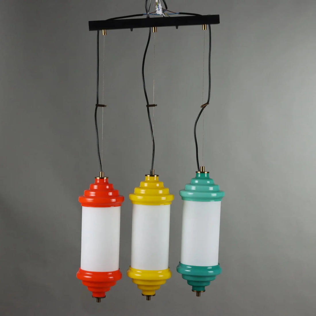 Vintage Ceiling Lamp Aluminium Glass Italy 1960s | Modernism | Lighting