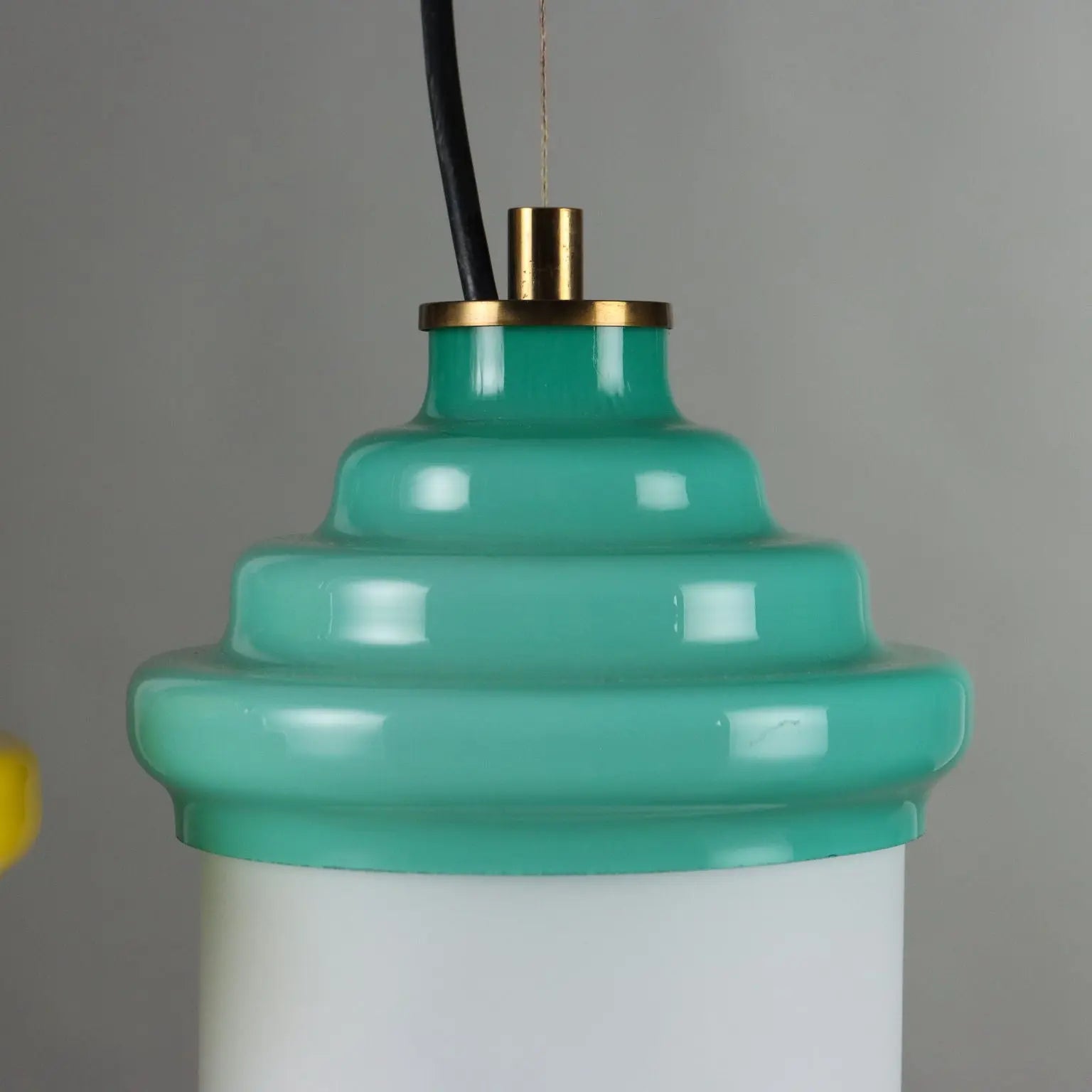 Vintage Ceiling Lamp Aluminium Glass Italy 1960s | Modernism | Lighting