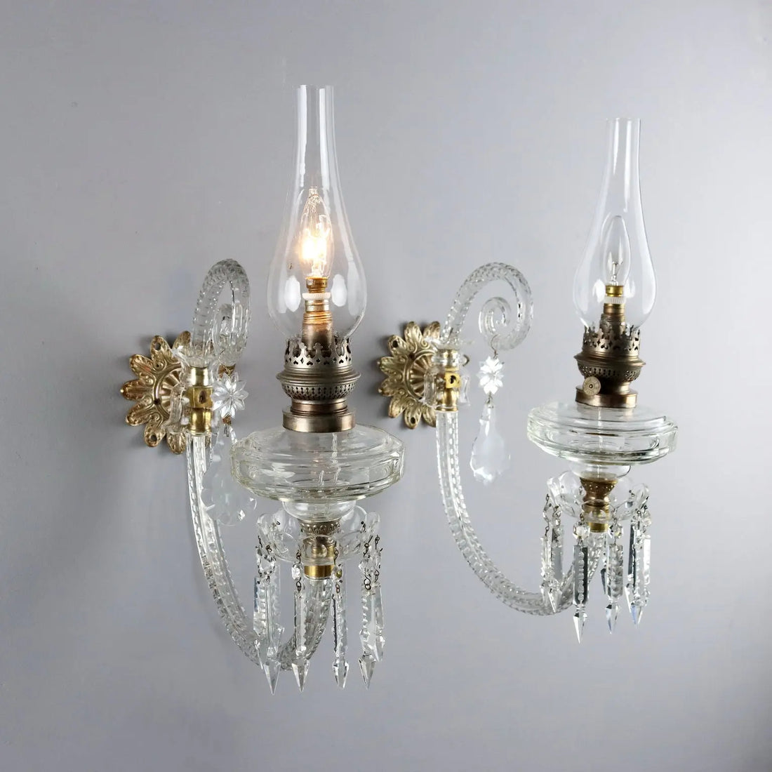 Antique Wall Lamps Crystal Glass Italy XX Century - Italy, XX Century | Modernism | Lighting