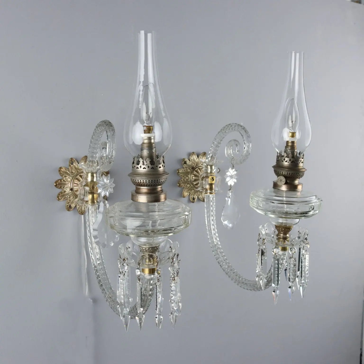 Antique Wall Lamps Crystal Glass Italy XX Century - Italy, XX Century | Modernism | Lighting