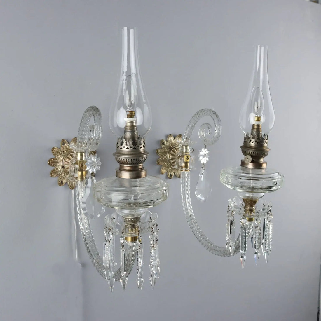 Antique Wall Lamps Crystal Glass Italy XX Century - Italy, XX Century | Modernism | Lighting
