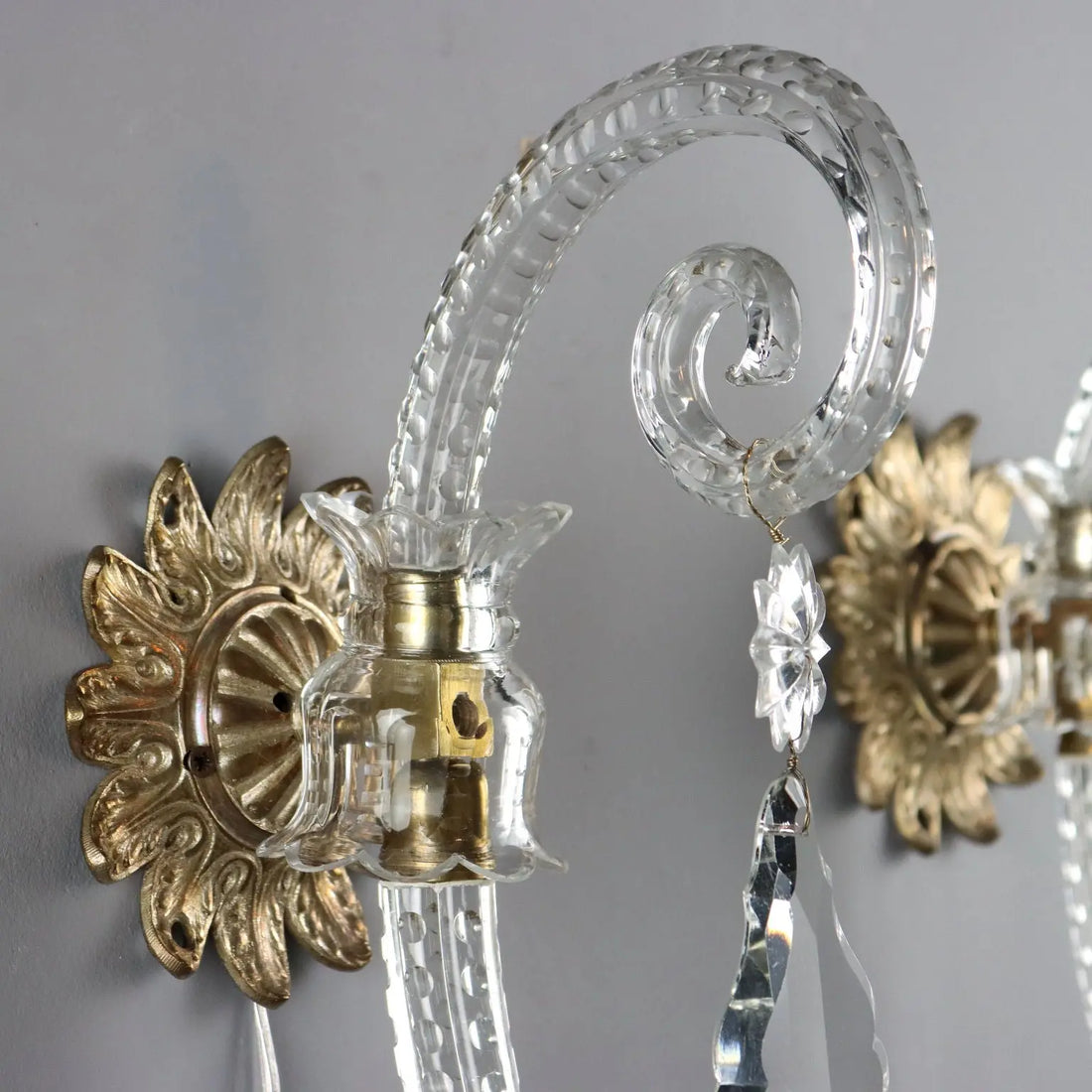 Antique Wall Lamps Crystal Glass Italy XX Century - Italy, XX Century | Modernism | Lighting