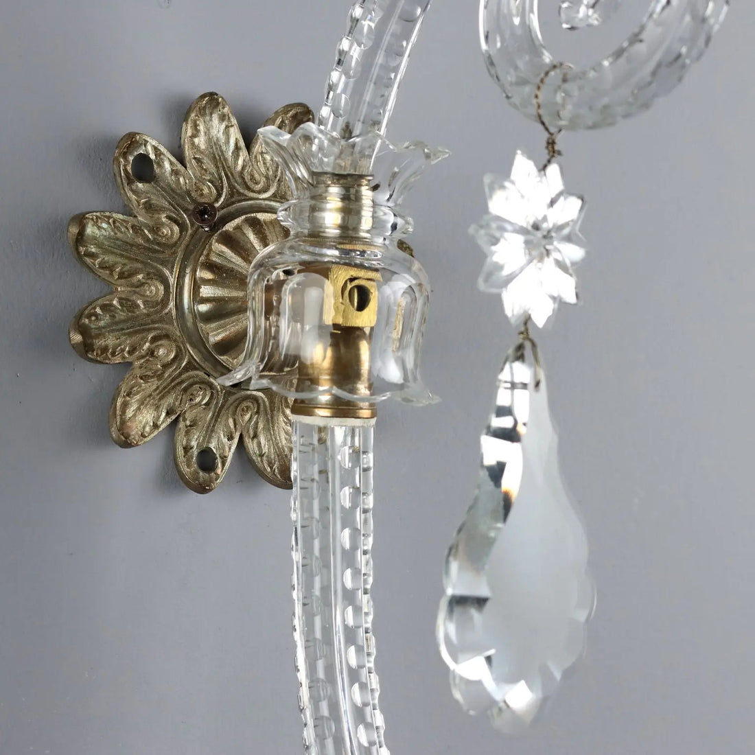 Antique Wall Lamps Crystal Glass Italy XX Century - Italy, XX Century | Modernism | Lighting