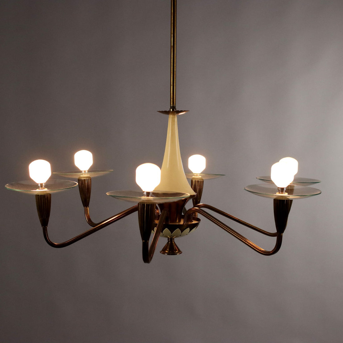 Vintage Ceiling Lamp Aluminium Brass Italy 1950s-1960s | Modernism  Lighting