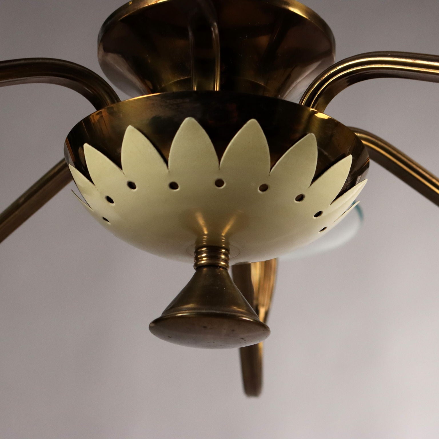 Vintage Ceiling Lamp Aluminium Brass Italy 1950s-1960s | Modernism  Lighting