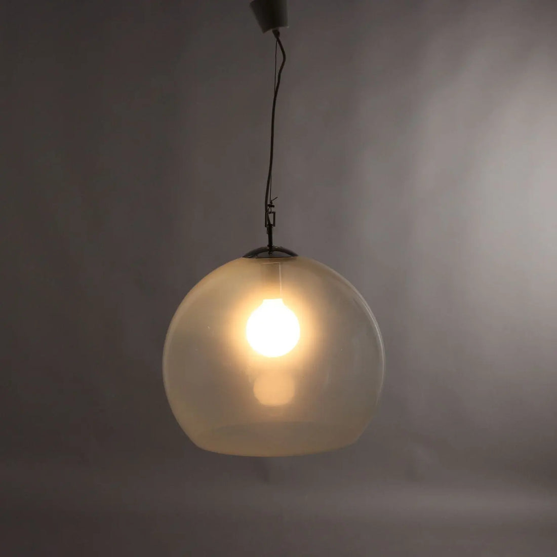 Vintage Ceiling Lamp Glass Metal Italy 1970s | Modernism | Lighting